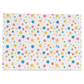 Roze en blauwe sterren patroon groot cadeauzakje (Achterkant)