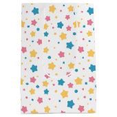 Roze en blauwe sterren patroon medium cadeauzakje (Achterkant)