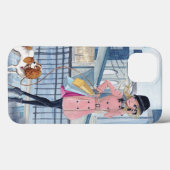 Roze en blauwe, stijlvolle New York Mode Girl Case-Mate iPhone Case (Achterkant (horizontaal))