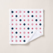 Roze en blauwe Stippen Bad Handdoek (Wasdoekje)