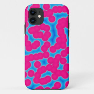 roze en blauwe stippen draagtas iPhone 11 hoesje