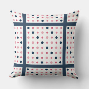 Roze en blauwe Stippen Kussen