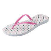 Roze en blauwe Stippen Teenslippers (Schuin)