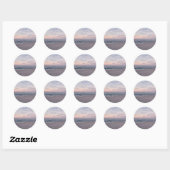 'Roze en blauwe strand op zonsopgang' Stickers (Vel)