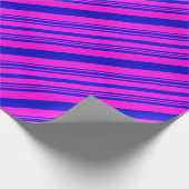 Roze en blauwe strepen cadeaupapier (Hoek)