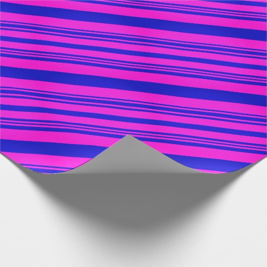 Roze en blauwe strepen cadeaupapier (Hoek)