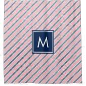 Roze en blauwe strepen douchegordijn (Voorkant)