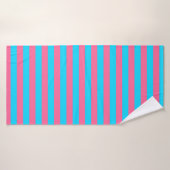 Roze en blauwe strepen ontwerp badhanddoek (Badhanddoek)