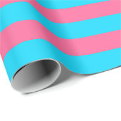 Roze en blauwe strepen ontwerp cadeaupapier (Rol Hoek)