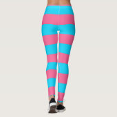 Roze en blauwe strepen ontwerp leggings (Achterkant)