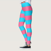 Roze en blauwe strepen ontwerp leggings (Links)