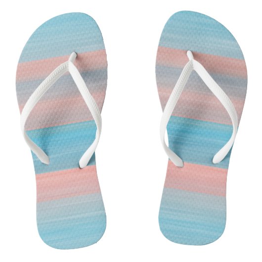 roze en blauwe strepen teenslippers (Voetbed)
