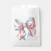 Roze en blauwe strik Geslacht onthullen Bedankzakje (Voorkant)