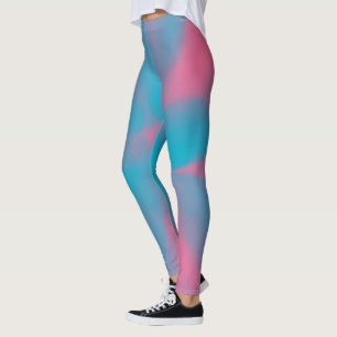 Roze en blauwe stropdas-kleurstof leggings