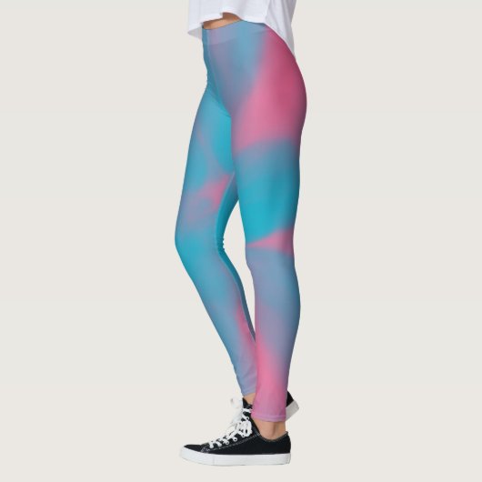 Roze en blauwe stropdas-kleurstof leggings (Links)