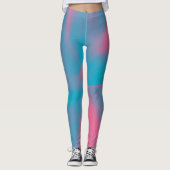 Roze en blauwe stropdas-kleurstof leggings (Voorkant)