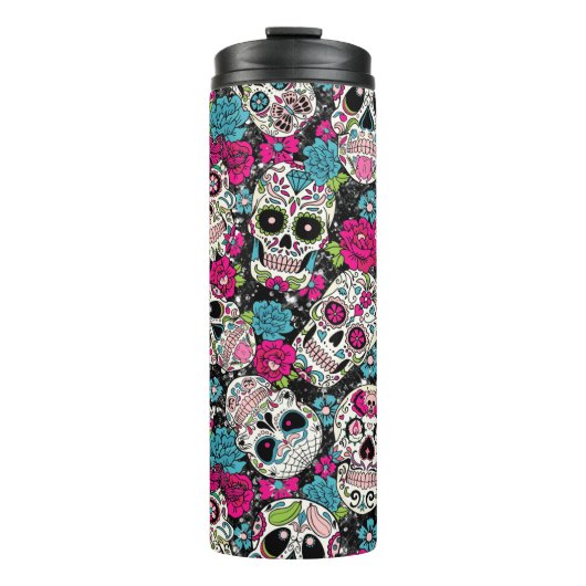 Roze en blauwe suiker thermosbeker (Voorkant)