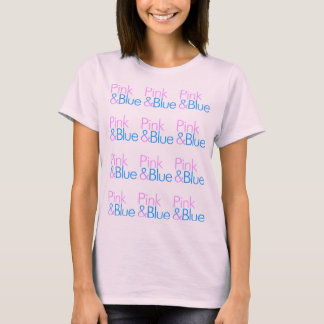 Roze en blauwe T-shirt