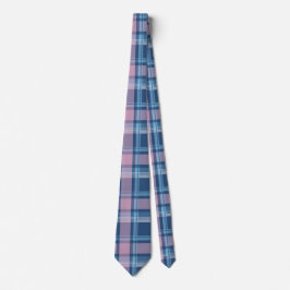 Roze en Blauwe Tartan Kerstmis Stropdas