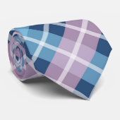 Roze en Blauwe Tartan Kerstmis Stropdas (Opgerold)