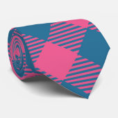 Roze en Blauwe Tartan Kerstmis Stropdas (Opgerold)