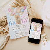 Roze en Blauwe Teddybeer Geslacht onthullen Uitnod Kaart