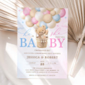 Roze en Blauwe Teddybeer Geslacht onthullen Uitnod Kaart