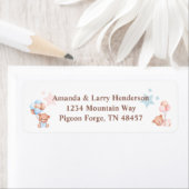 Roze en Blauwe Teddybeer Terugkeeradres Etiket (Insitu)