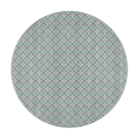 Roze en blauwe Tegel Snijplank (Voorkant)