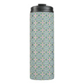 Roze en blauwe tegel thermosbeker (Voorkant)