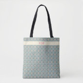 Roze en blauwe tegel tote bag (Voorkant)