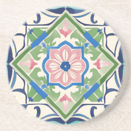 Roze en blauwe tegel zandsteen onderzetter