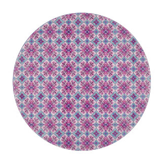 Roze en Blauwe Tegels Ontwerp Snijplank