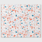 Roze en blauwe terrazzo handgemaakt verpakkingspap cadeaupapier (Vlak)