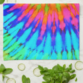 Roze en Blauwe Tie Dye Keuken Handdoek (Gevouwen)