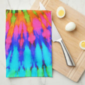 Roze en Blauwe Tie Dye Keuken Handdoek (Quarter Fold)