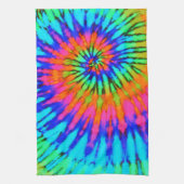 Roze en Blauwe Tie Dye Keuken Handdoek (Verticaal)