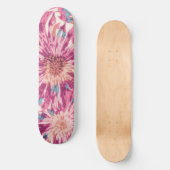 Roze en Blauwe Tie Dye Sunburst Persoonlijk Skateboard (Voorkant)