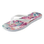 Roze en Blauwe Tie Dye Sunburst Teenslippers (Schuin)