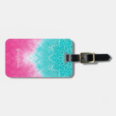 Roze en blauwe Tie kleurstof met Mandala Sway in s Bagagelabel (Voorkant horizontaal)