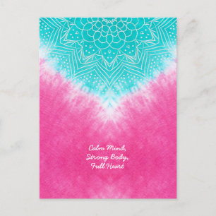Roze en blauwe Tie kleurstof met Mandala Sway in s Briefkaart