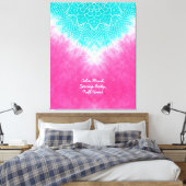 Roze en blauwe Tie kleurstof met Mandala Sway in s Canvas Afdruk (Insitu (Slaapkamer))