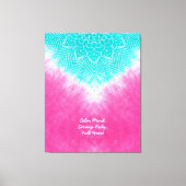 Roze en blauwe Tie kleurstof met Mandala Sway in s Canvas Afdruk (Voorkant)
