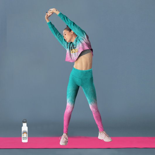 Roze en blauwe Tie kleurstof met Mandala Sway in s Leggings