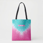 Roze en blauwe Tie kleurstof met Mandala Sway in s Tote Bag (Voorkant)
