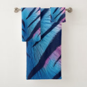 Roze en blauwe tijgerstreep bad handdoek (Insitu)