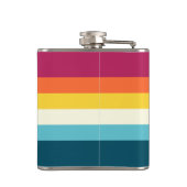 Roze en blauwe tinten Streep Heupfles (Achterkant)