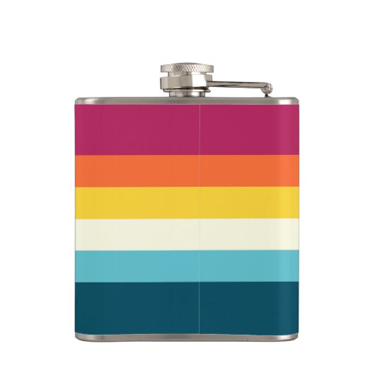 Roze en blauwe tinten Streep Heupfles (Achterkant)