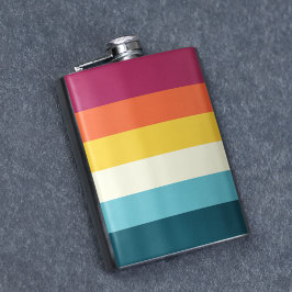 Roze en blauwe tinten Streep Heupfles