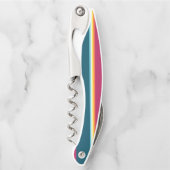 Roze en blauwe tinten Streep Kurkentrekker (Voorkant)